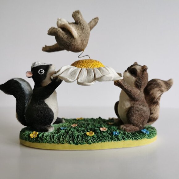 Blossom Bounce Cute Animal Spring Fitz & Floyd Charming Tail Raccoon Skunk Mouse - Picture 3 of 11